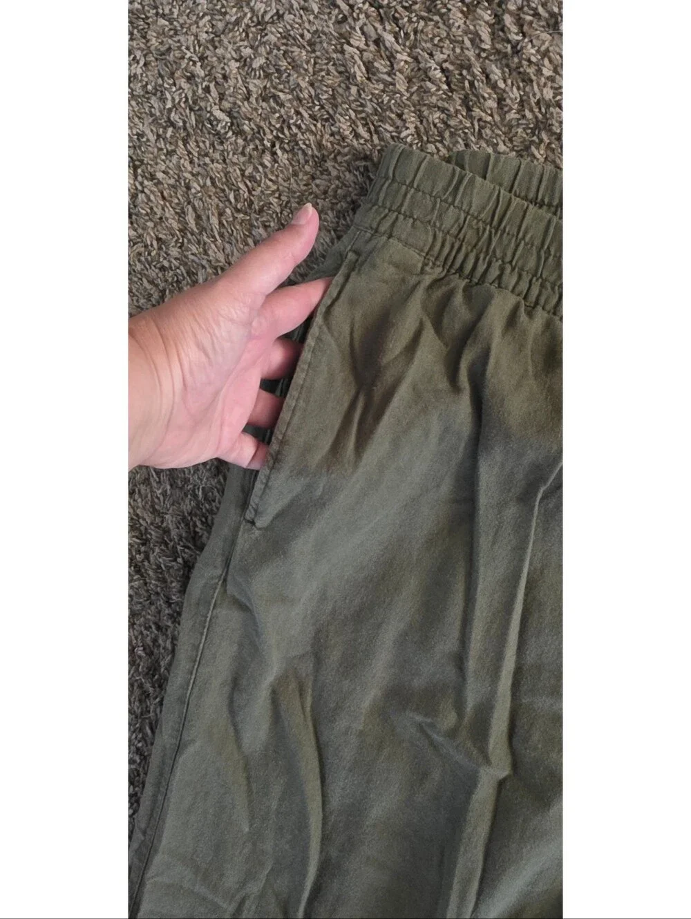 Old Navy High Waisted Linen Blend Wide Leg Pants Olive Green Size 3X
